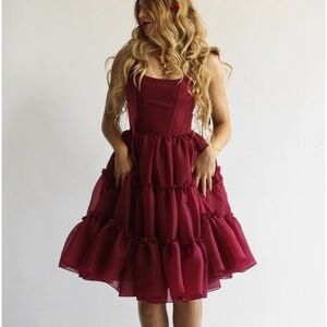 Wild Rose & Sparrow - Siena Dress, Scarlet Red, Size M